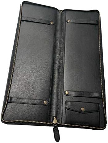Ralph Lauren $595 Polo Mor Etiket Deri Seyahat Kravat Kılıfı Kol Düğmesi İtalya Siyah