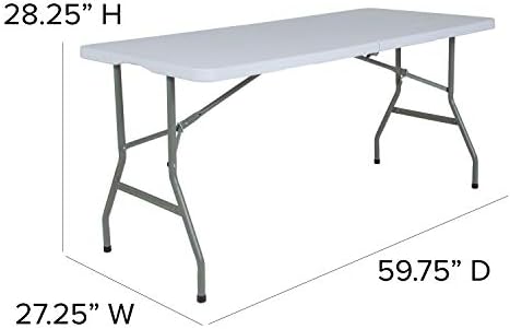 Flaş Mobilya 4.97-Ayak İki Katlı Granit Beyaz Plastik Katlanır Masa