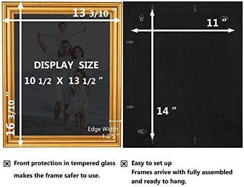 LaVıe Ev 11x14 Resim Çerçeveleri (1 Paket, Altın) fotoğraf Çerçevesi Seti ile Yüksek Çözünürlüklü Cam için Duvar Montaj Ekran