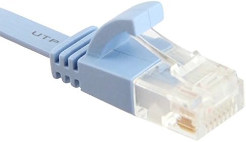LUOKANGFAN LLKKFF Bilgisayar Ağ Ürünleri CAT6a Ultra İnce Düz Ethernet Ağ LAN Kablosu, Uzunluk: 50m (Bebek Mavisi) Ağ Aksesuarı
