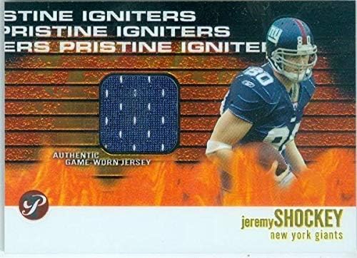 Jeremy Shockey oyuncu yıpranmış jersey yama futbol kartı (New York Giants) 2003 Topps Bozulmamış Ateşleyiciler PİJS-İmzasız