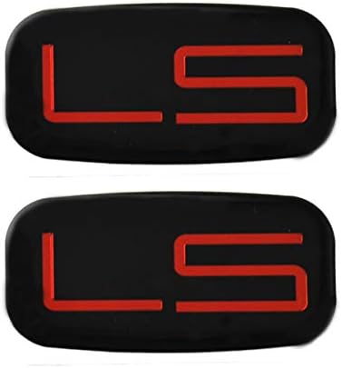 2 adet LS Amblemler 3D Araba Sticker Damalı Kabin Değiştirme için Chevrolet Silverado Tahoe Suburban 15036135 (Kırmızı / Siyah)