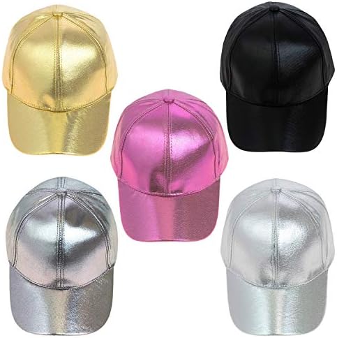 24 Paket - 5 Çeşitli Renkte Toptan Metalik Ayarlanabilir Beyzbol Şapkası-24 Şapkadan Oluşan Toplu Kasa