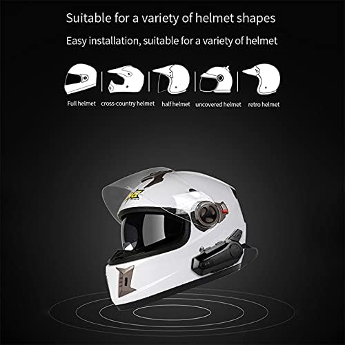 SUOTENG Motosiklet İletişim Sistemi, Bluetooth 5.0 Kask Kulaklık Bluetooth Motosiklet Kulaklık İnterkom Motorlu Bisiklet Kulaklık