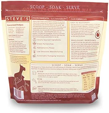 Steve'in Köpekler ve Kediler için Gerçek Gıda Dondurularak Kurutulmuş Çiğ Gıda Diyeti, 2'li Paket, Sığır Eti Tarifi, her torbada