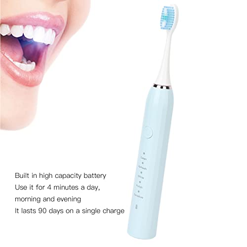 Elektrikli Diş Fırçası, Beyazlatma IPX7 Su Geçirmez Elektrikli Diş Fırçası Yetişkinler için Ağız Temizliği için Mavi