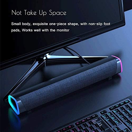 MDHDGAO Mini Bluetooth Hoparlör, PC Video Oyun Dizüstü Tablet için Soundbar, Dahili Subwoofer Surround Ses, 3.5 Mm AUX Kablolu