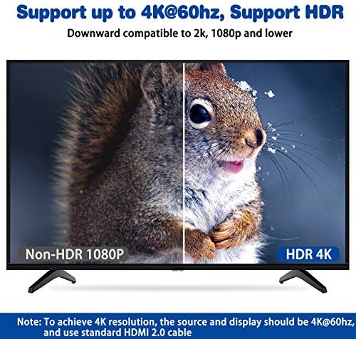 HDMI Ses Çıkarıcı 4 K 60HZ - Tensun 7.1 CH HDMI 2.0 Adaptörü Splitter ile 7.1 Atomlar + Optik Toslink SPDIF + 3.5 mm Stereo Ses