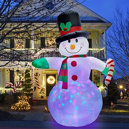 Dynaming 6 FT Noel Şişme Kardan Adam, Dönen LED ışıkları ile Noel Havaya uçurmak Dekorasyon, Kapalı Açık Bahçe Yard Tatil Noel