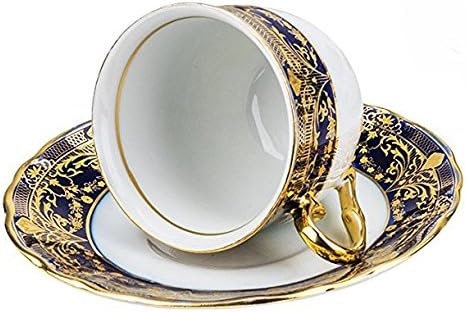 Euro Porselen 57 - pc Ziyafet Yemek Takımı Seti 8-Orijinal Çek Cumhuriyeti Kobalt 24K Altın için Lüks Çin Sofra Takımı Servisi