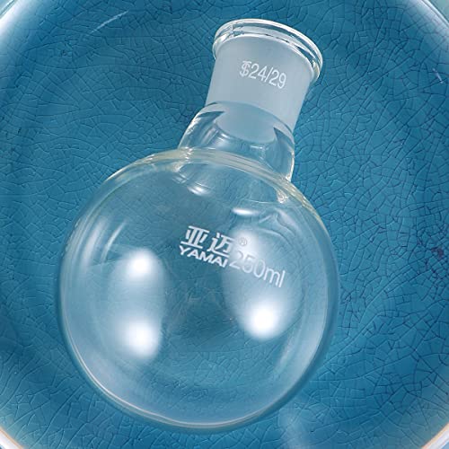 Yuvarlak Alt-1 ADET tek Boyun yuvarlak Alt kaynar Flask ısıtma damıtma Reaksiyon Flask organik kimya züccaciye (250 ml)