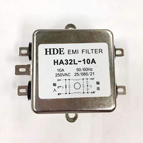 SDENSHI Tek Fazlı AC EMI Filtresi, HA32L-10A 250VAC 50Hz / 60Hz Parazit Önleyici