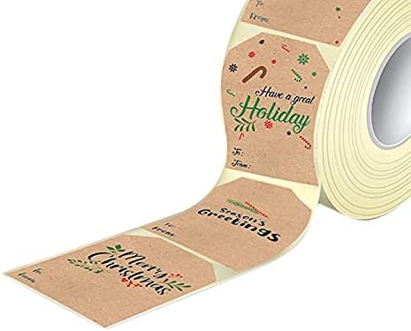 SM SunniMix Noel Kraft Kağıt Çıkartmalar zarflar Kart Yapımı için Yuvarlak 300 Adet Yapışkan Çıkartmalar Düğün-Kahverengi