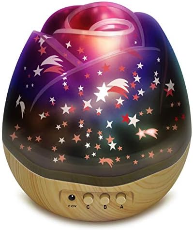 Çocuk Odası için gece Lambası Kedi ve 360 Derece Rotasyon Led Yıldız Projektör Gece Lambaları