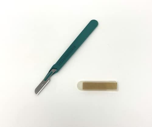 Tek Kullanımlık Neşterler Steril Cerrahi Bıçak Boyutu 16 Plastik Saplı ve Metrik Hatlı Paslanmaz Çelik Tek Tek Folyo Sarılı Kutu