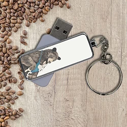 Metal USB Sürücü 8GB Hafif Baskı Husky Yüz