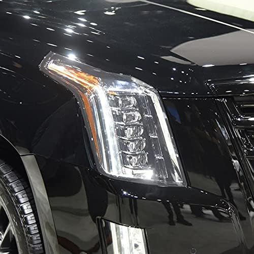 ZXWTTBD 2 Adet Araba Far Koruyucu Film Füme Siyah Tonu Wrap Vinil Şeffaf TPU Sticker Cadillac Escalade 2015-2020 ıçin