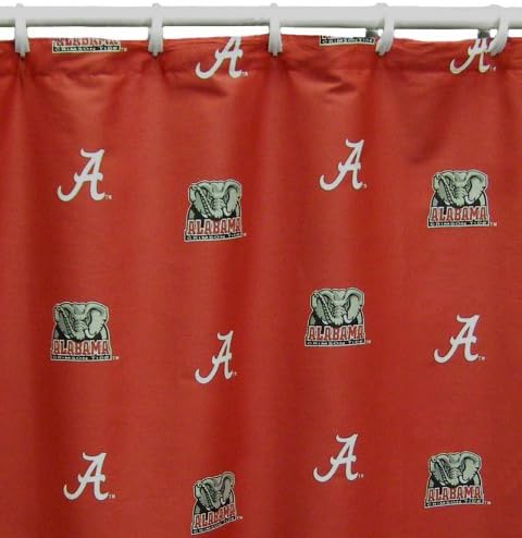 Kolej Kapakları Alabama Crimson Tide Duş Perdesi Örtüsü, 72 x 70