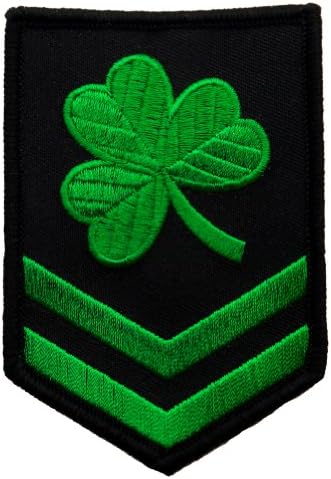 Yeşil İrlandalı Yonca Askeri İşlemeli Yama Shamrock Tugay Demir-On İrlanda Amblemi