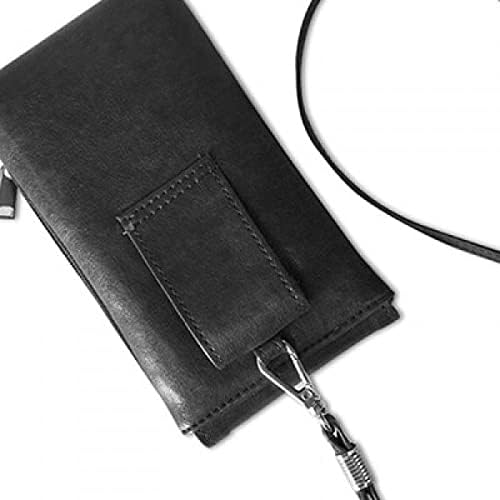 Mutlu s Sanat Desen Telefon Cüzdan Çanta Asılı Cep Kılıfı Siyah Cep