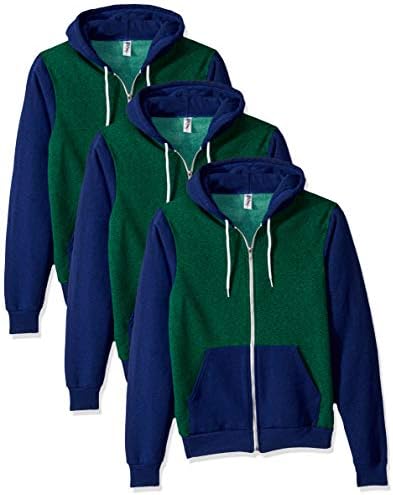 Marky G Giyim erkek ABD Koleksiyonu Flex Polar Zip Hoodie (3 Paket) Tam Sweatshirt (3 Paket)
