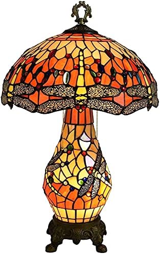 JİN / WU masa Lambası Tiffany tarzı, cam lamba, yusufçuk ışık, Masa lambası, vitray oturma odası yemek odası yatak odası başucu