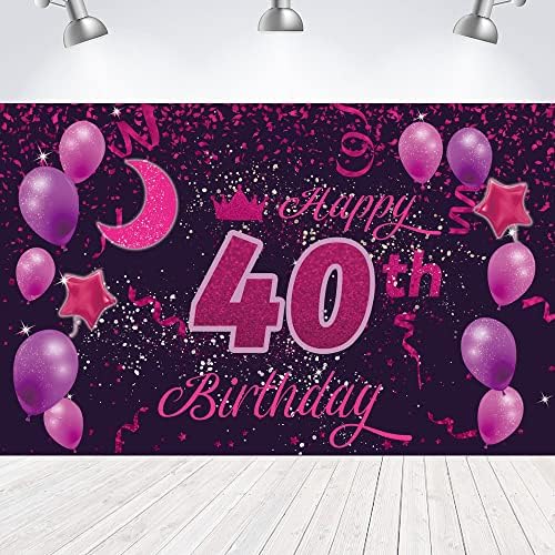 Tatlı Mutlu 40th Doğum Günü Zemin Afiş Poster 40 Doğum Günü Partisi Süslemeleri 40th Doğum Günü Parti Malzemeleri 40th Fotoğraf