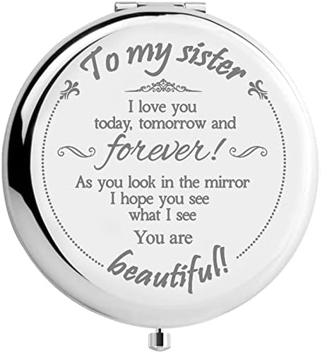 Gümüş Kompakt Ayna için Kız Kardeşten Kız Kardeş Hediyeleri, Erkek Kardeşten Kız Kardeş Hediyeleri, Düğün Günü için Nedime Hediyeleri,