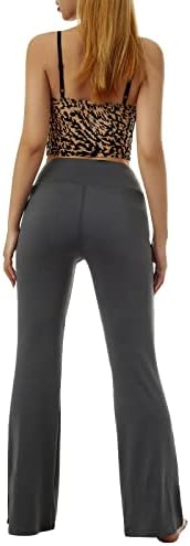 Kadın Crossover Flare Yoga Pantolon Yüksek Belli Bootcut Tayt ıle Cepler Salonu Koşu egzersiz pantolonları Rahat Eşofman Altı