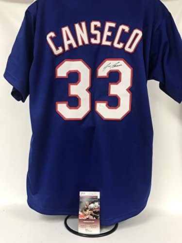 Jose Canseco İmzalı Texas Mavi Beyzbol Forması - JSA COA