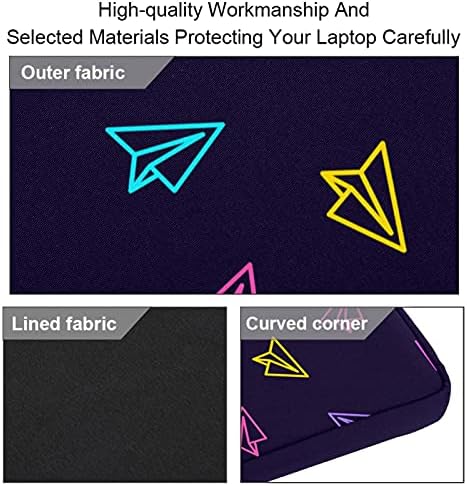 Kağıt Uçak Pembe Sarı Mavi Karikatür Lacivert Arka Plan Laptop omuz askılı çanta Kılıf Kol 13.4 İnç 14.5 İnç Dizüstü laptop çantası