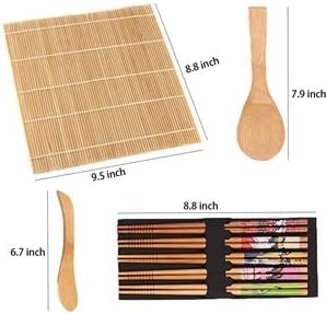 Fu Mağaza Suşi Yapma Kiti Set 9 PCS-Suşi Haddeleme Paspaslar Pirinç Kürek Pirinç Serpme Suşi Rulo Bambu Acemi Suşi Makinesi