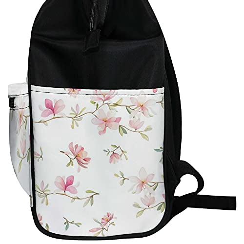 Kuızee Bebek bezi çantası Sırt Çantası Çok Fonksiyonlu Çanta Pembe Suluboya Çiçekler Mutispandex Büyük Kapasiteli Rahat Sırt