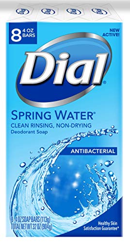 Dial Antibakteriyel Deodorant Sabun, Kaynak Suyu, 4 Ons, 8 Bar