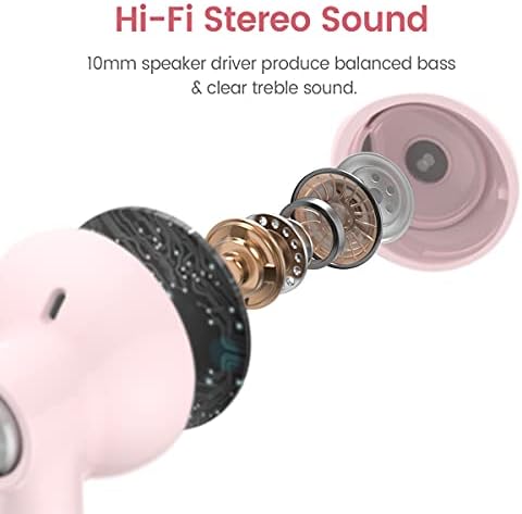 MİFA Gerçek Kablosuz Kulaklıklar, TWS Bluetooth Kulaklıklar Stereo Ses Kulaklıklar, 30H Çalma Süresi Kablosuz Şarj Kutusu ve