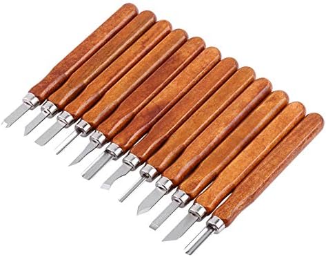 Cashıny 12 pcs Gravür Kesici Bıçak Seti El Ahşap Oyma Keskiler için Ağaç İşleme DIY Araçları