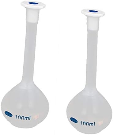 X-DREE 2 ADET 100 ml Uzun Boyunlu Şeffaf Plastik Hacimsel Ölçüm Şişesi ısıya Dayanıklı Laboratuvar İçin(Frasco de medición volumétrico