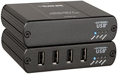 Kara Kutu USB 2.0 Genişletici 4 Port CATx / LAN
