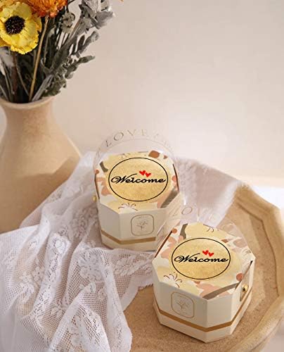 Kraft Karşılama Çıkartmalar, Düğün Favor Çanta Etiketleri Davetiye Zarf Mühürler Gelin Duş Doğum Günü Partisi için, paket Başına