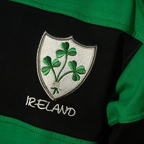 Malham İrlandalı Rugby Gömlek Erkekler, Yeşil Mavi Shamrock Crest, İrlandalı Fan Gömlek.