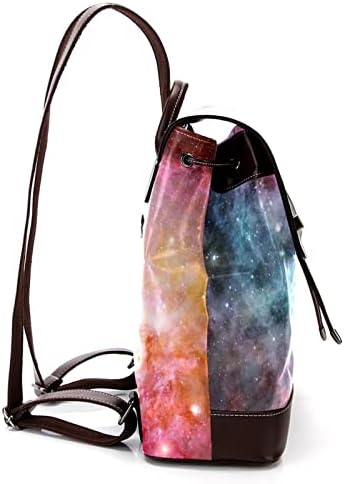 Erkekler Kadınlar için rahat PU Deri Sırt Çantası omuz çantası Öğrenciler Sırt Çantası seyahat çantası Renkli Galaxy