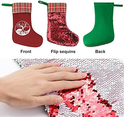 XKAWPC Yin Yang Ağacı Noel Çorap Asılı Çorap Tatil Parti Ev Decoratiom Hediye Yeşil Tarzı