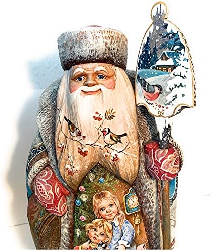 Yazarın Ahşap Noel Rus Noel Baba Heykelciği 16,92 Boyunda, Sergiev Posad'dan Rus Sanatçılar tarafından sevgiyle Oyulmuş ve Boyanmıştır.Rusya'da