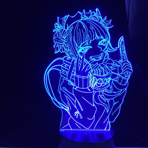 HPQNL-3D Illusion Anime ışık My Hero Academia Şekil 3D Nightlight Boys16 Renkler Dekor Lambası Uzaktan Kumanda ile, Manga My