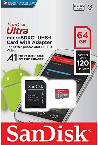 Ultra 64GB microSDXC, SanFlash ve SanDisk (A1/C10/U1/8k/120MBs)tarafından Doğrulanan Spice Mobile Stellar 362 Plus için Çalışıyor