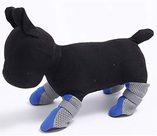Aland 4 Adet Pet Köpek Ayakkabı Kaymaz Yumuşak Taban Nefes Örgü Ayarlanabilir Sapanlar Çizmeler Turuncu XL