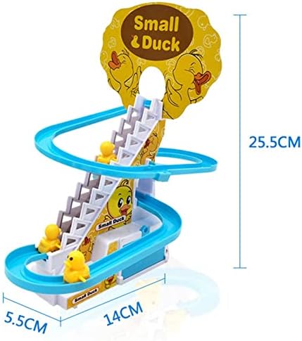 JiangYC Elektrikli Ördek Tırmanma Merdiven Oyuncak, müzik Tırmanma Merdiven Oyuncak Çocuk Roller Coaster oyuncak seti, ördek