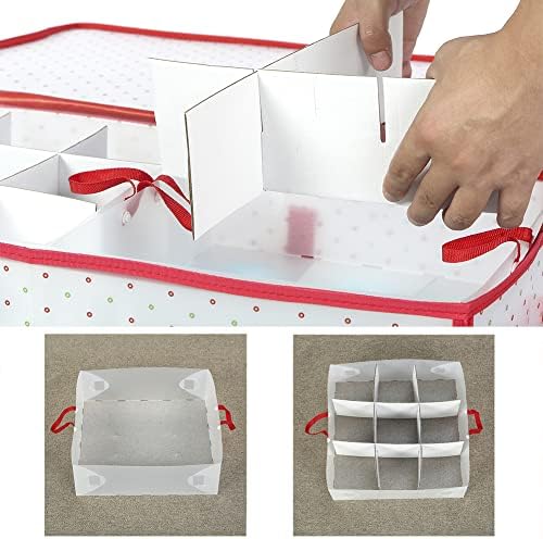 Çift Fermuarlı Kapaklı Sattiyrch Plastik Noel Süsleme Saklama Kutusu-Kutu 128 Tatil Süsleri için Yuvalara Katkıda Bulunur 4 İnç-54