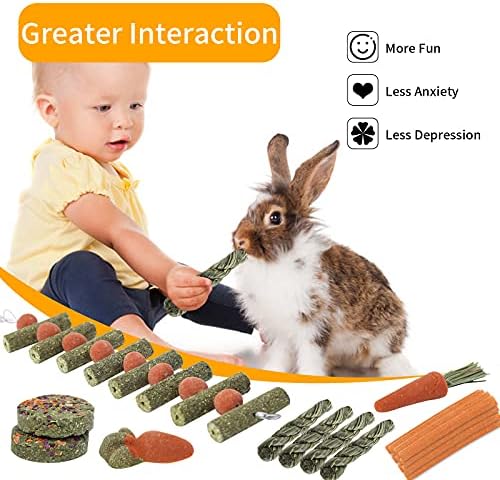 Hıtkmı Bunny Çiğnemek Oyuncaklar, Doğal Küçük Hayvan Çiğnemek Oyuncaklar Molar Davranır El Yapımı –Timothy Saman Halatlar için