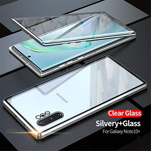 Manyetik Kılıf için Galaxy Note10 Kılıf ile Clear Ekran Koruyucu Çift Taraflı Temperli Cam Metal Tampon 360 Tam Vücut Koruma